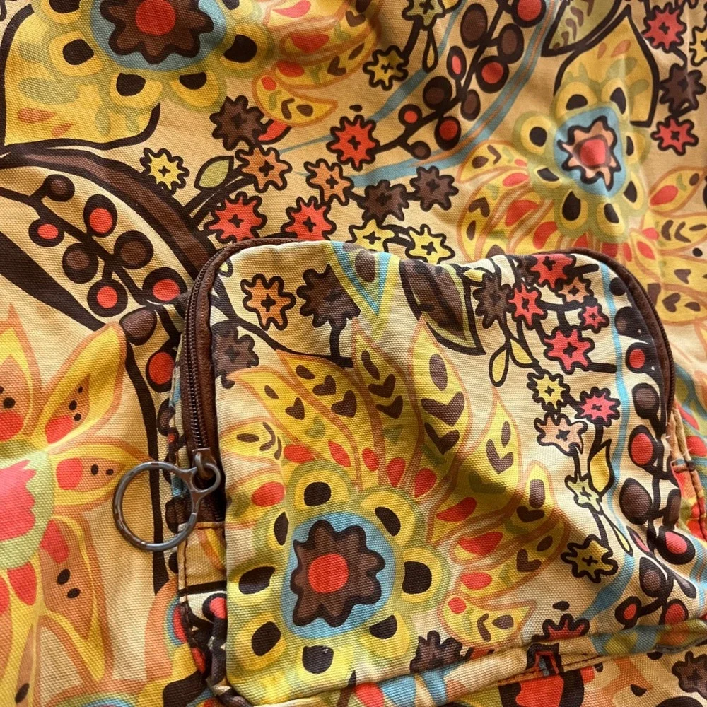 Vera Bradley Retired Provencal Drawstring Backpack Cinch Bag Yellow Paisley